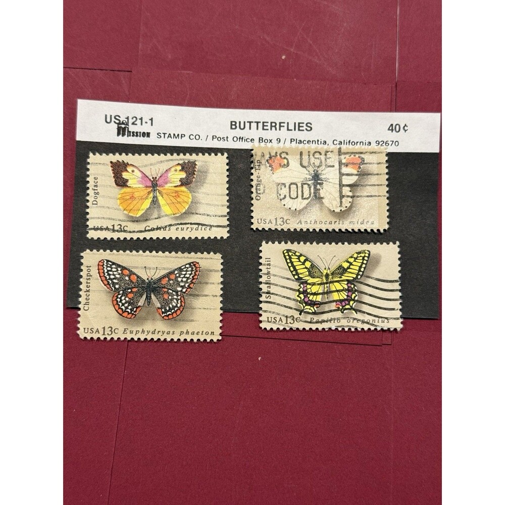 Scott #1715a (1712-15) Butterflies Block of 4 Stamps -
